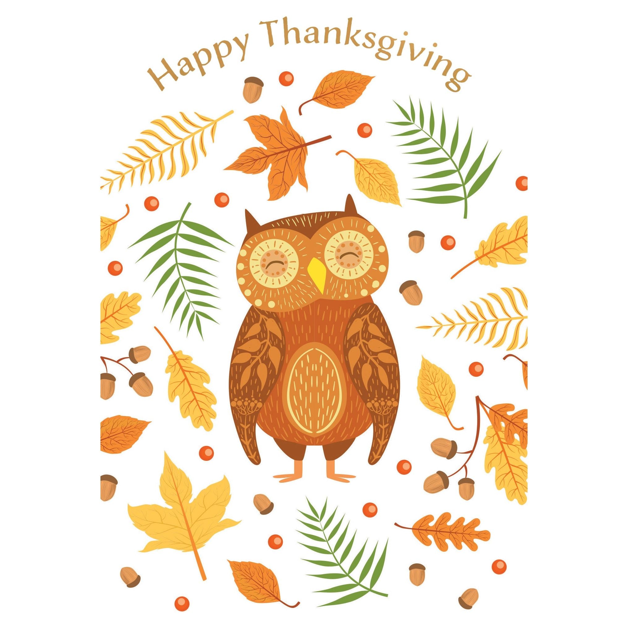 Autumn Owl Thanksgiving Card